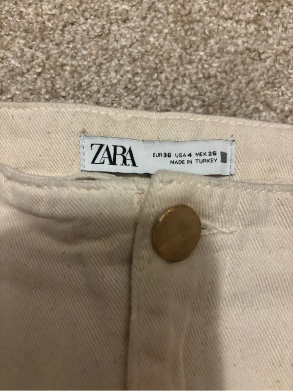 Zara Wide-Leg Cream Pants - Image 3