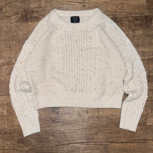 Abercrombie & fitch wool alpaca blend pearl embellished sweater - Image 2