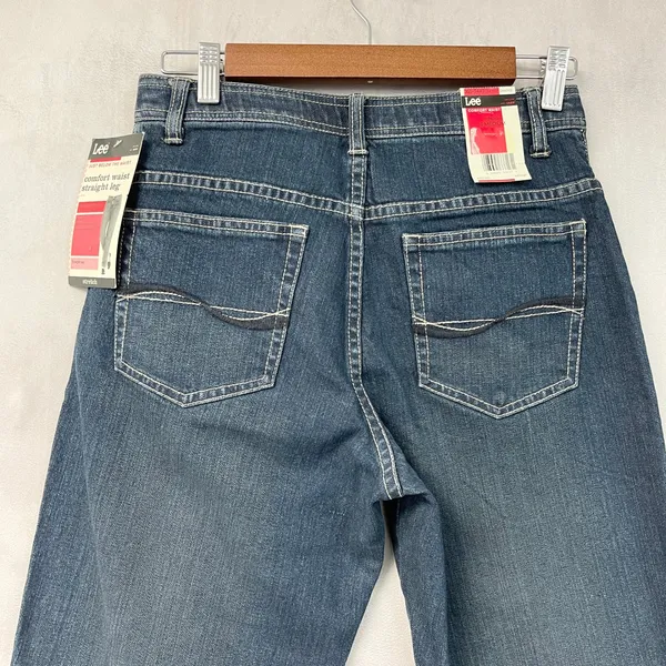 Lee Womens Jeans Size 6 Medium Straight Leg Y2K Preppy Minimalist Dark Academia - Image 7