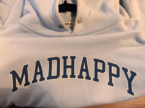 Campus Madhappy Fleece Hoodie Snap Light Blue Small - Image 5
