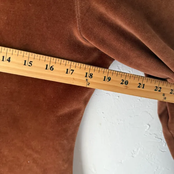 French Laundry Vintage Y2k Mock‎ Neck Velour Long Slv Top L Rust Brown Romantic - Image 4