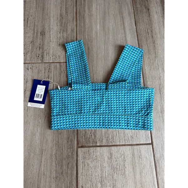 Addison Bay Moravian Sports Bra Teal Geo Longline Active Gym Womens XS NWT - Image 5