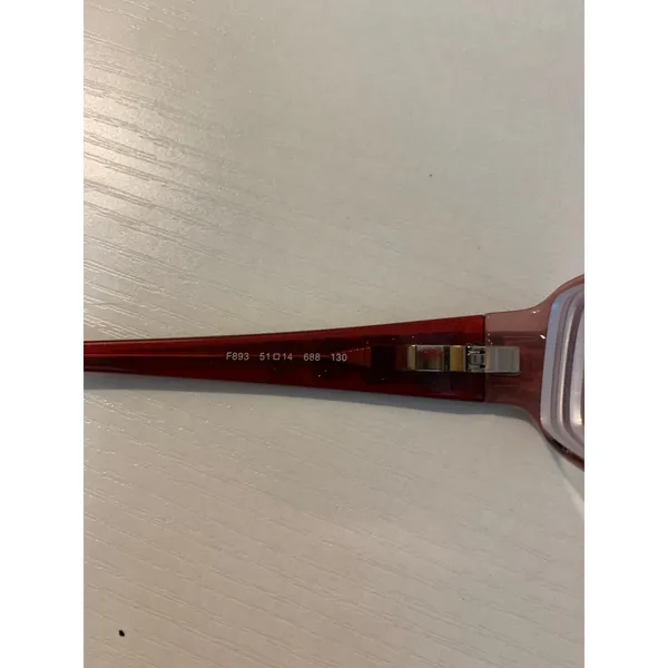 Fendi Eyeglass Frames Womens Red Rectangular FF Logo Temples - Image 3