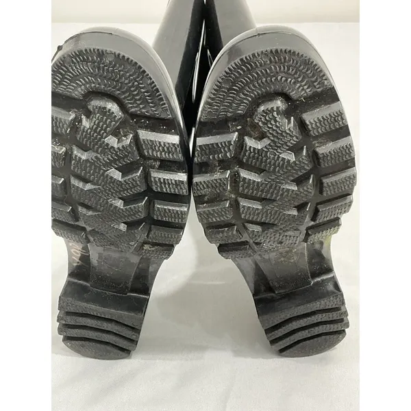 Womans Size 9 Black Tall Rubber Rain Boots - Image 8