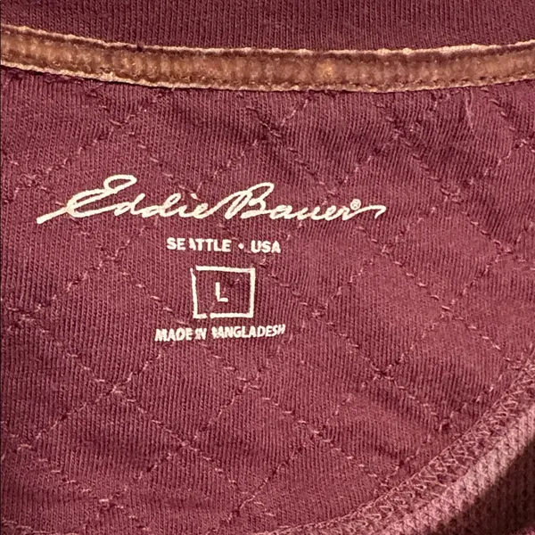 Eddie Bauer Women’s Boho Maroon Quilted Top Western SZ L - Image 2