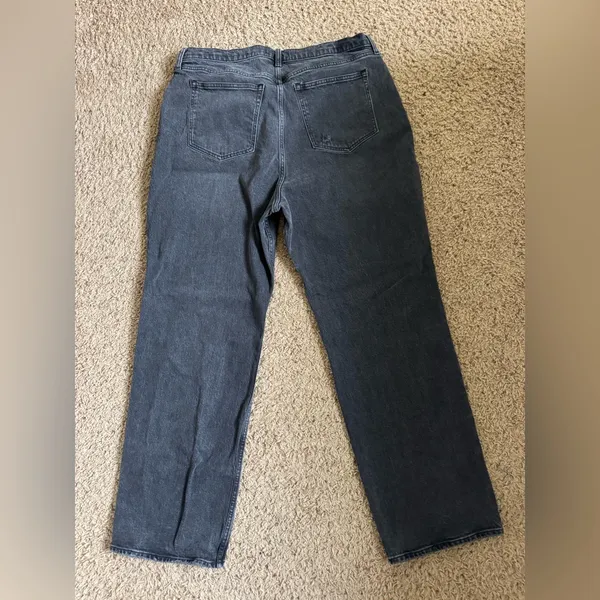 Abercrombie & Fitch Distressed Black Gray 90’s Relaxed Jean High Rise Size 34/18 - Image 2