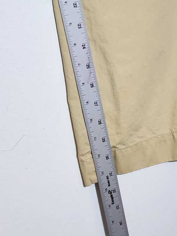 Old Navy Vintage Low Waist Pale Yellow Wide Leg Chino Pants Size 12 Flaw - Image 7