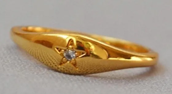 Gold Signet Ring With CZ Star 💫 - Image 2