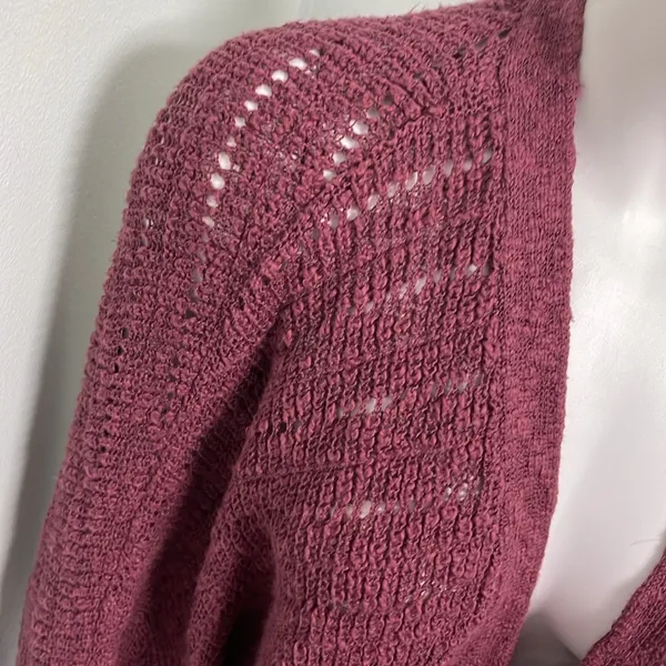 American Eagle Outfitters Blush Pink Knit Slouchy Grannycore Cardigan Medium - Image 3