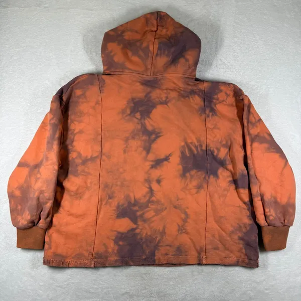 I.AM.GIA Womens XS Orange Brown Tie Dye Oversized Hoodie Embroidered Logo Cotton - Image 7