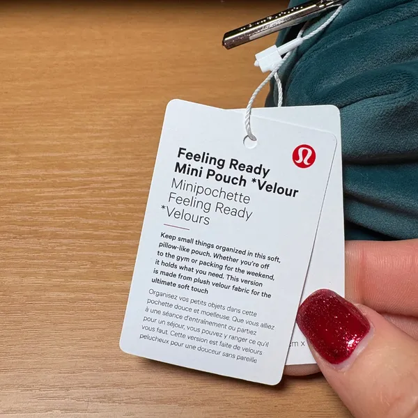 Lululemon Feeling Ready Mini Velour Pouch NWT SOLD OUT Color: Green Jasper - Image 2