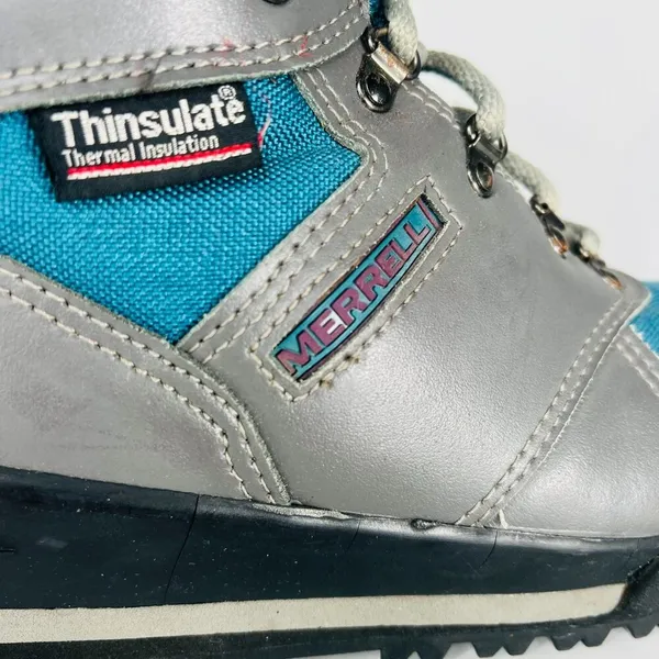 Merrell Air Cushion Thinsulate Mid Hiking Boots Shoes Trail Grey Blue Women 9 - Image 11