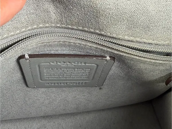 Coach Gray Leather Crossbody Bag - Silver Logo - Image 11