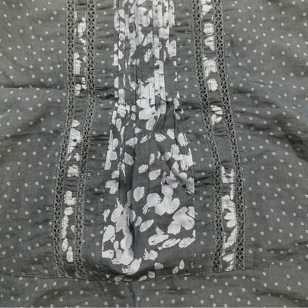 Abercrombie & Fitch Navy Blue Floral Cold Shoulder Boho Top Size XS - Image 2