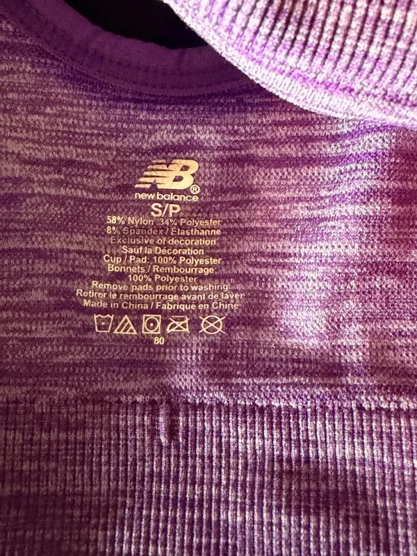 New Balance Purple Heathered Seamless Sports Bra Size S/P - Image 3