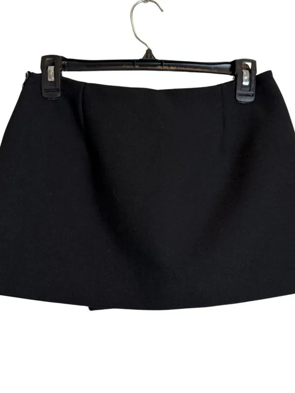 Zara Micro Mini Skort Women's Small Black Going Out Date Night Party A-Line Club - Image 4