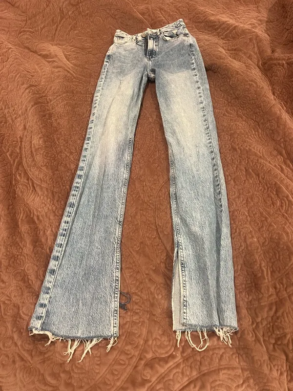 Zara Light Blue High-Rise Straight Leg Jeans - Image 2