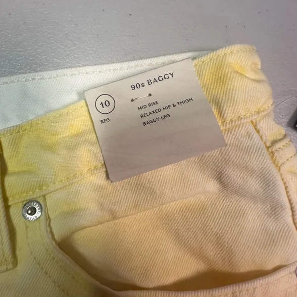 Universal‎ Thread Womens 90s Baggy Mid-Rise Jeans Yellow Acid Wash Size 10 NEW - Image 7