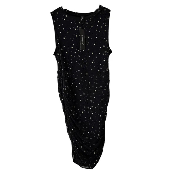 Allegra‎ K Party Dress Sleeveless Star Print Mini Dress Black XL - Image 5