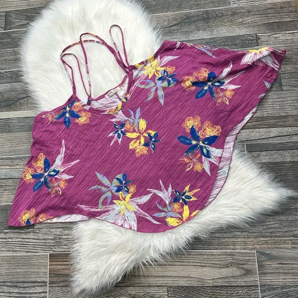 NWT We the Free Free People Hey Girl Cotton Tank Top In Spring Plum Combo - Image 3