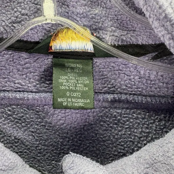 LL Bean Women Purple /Lilac FleeceJacket cinch at waist pockets mock neck Large - Image 11
