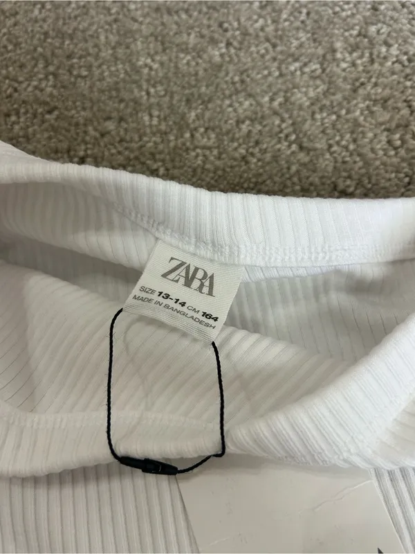 ZARA White One-Shoulder Ribbed Tank Top - Image 3