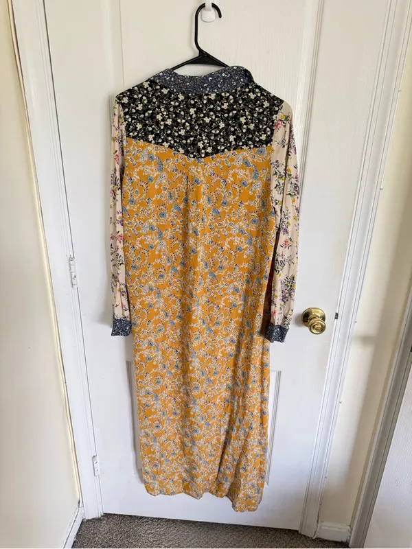 Natural Life Esme Floral Patchwork Maxi Shirt Dress - Image 6