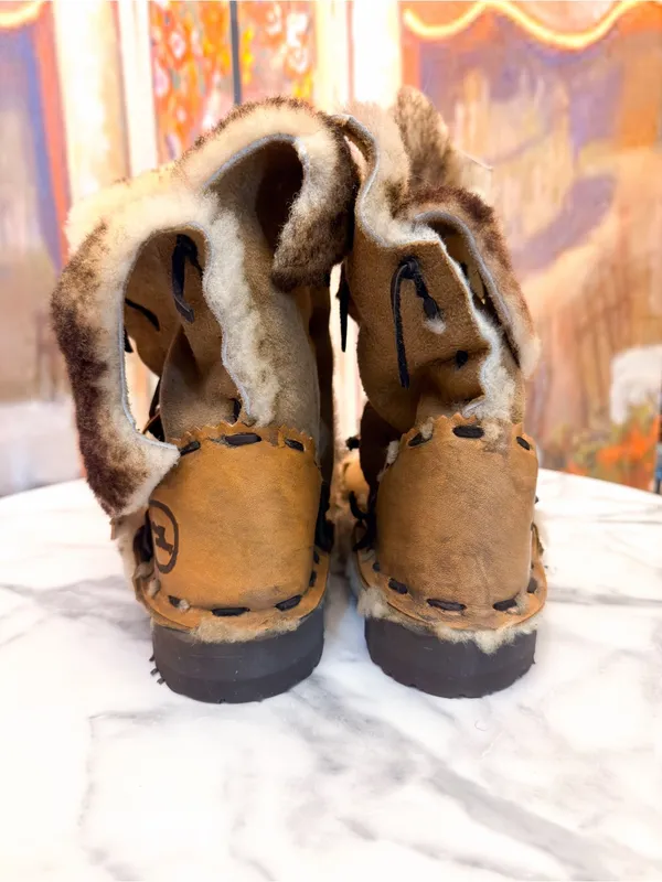Malibu Cowboy Leather Shearling Handmade Boots Brown Size 7 NWT - Image 8