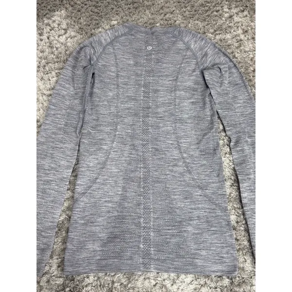 Lululemon Shirt Womens 4 Gray Swiftly Tech Long Sleeve Seamless Running Athletic - Image 6