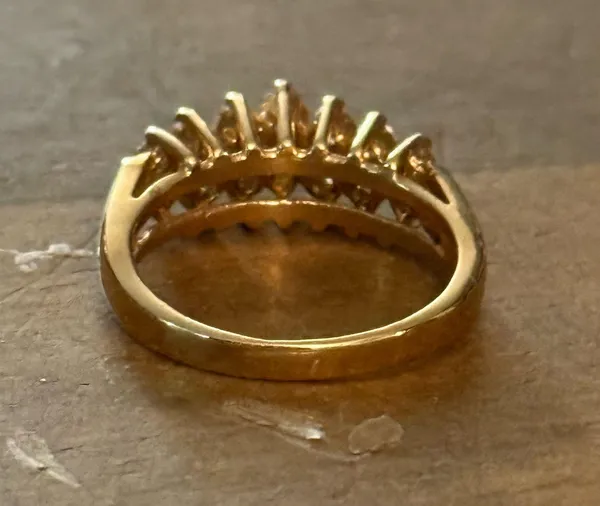 Vintage SETA gold tone simulated diamond ring Size 8 - Image 7