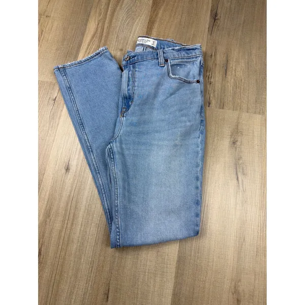 Abercrombie & Fitch 90s Slim Straight‎ Ultra High Rise Jeans Light Wash 27/4 - Image 8