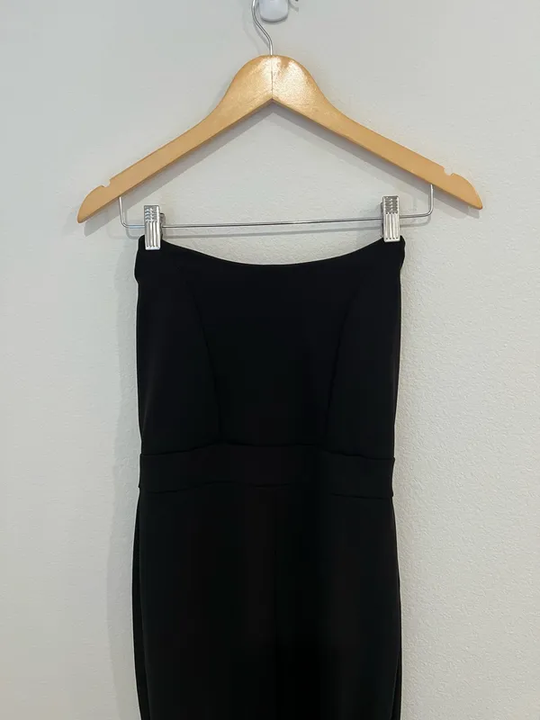 Lulus Black Strapless Jumpsuit Wide - Image 3