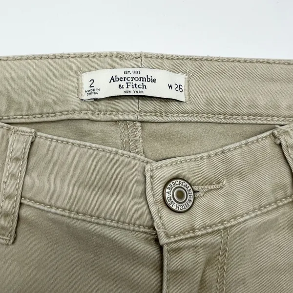 Abercrombie Fitch Women Pants 26 2 Skinny Beige‎ Twill Neutral Capsule Minimal - Image 5