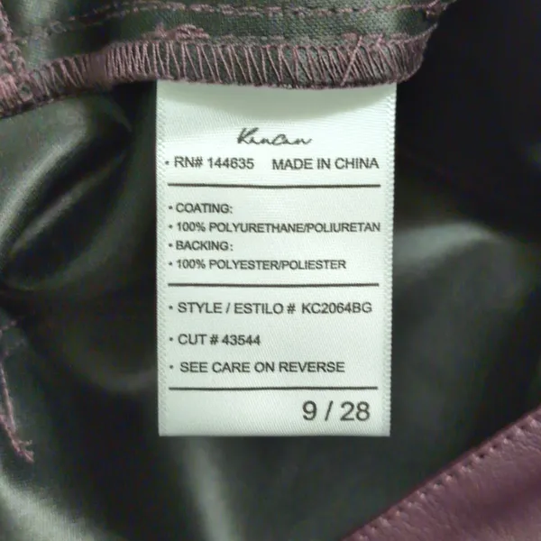 NWT KanCan Yoko Mid Rise Faux Leather Bootcut Pants Burgundy Flare Pants 9/28 - Image 7
