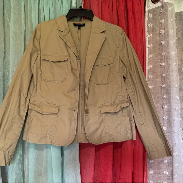Talbots Women's Tan Blazer Jacket - Image 2
