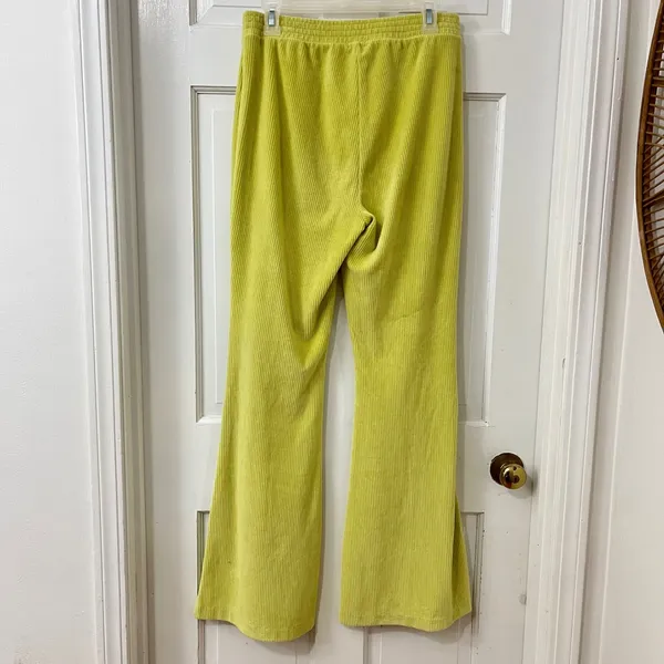 Aerie Grrove On Rib Velour‎ Flare Pant M Long Tall High Rise Retro Y2K Cozy - Image 7