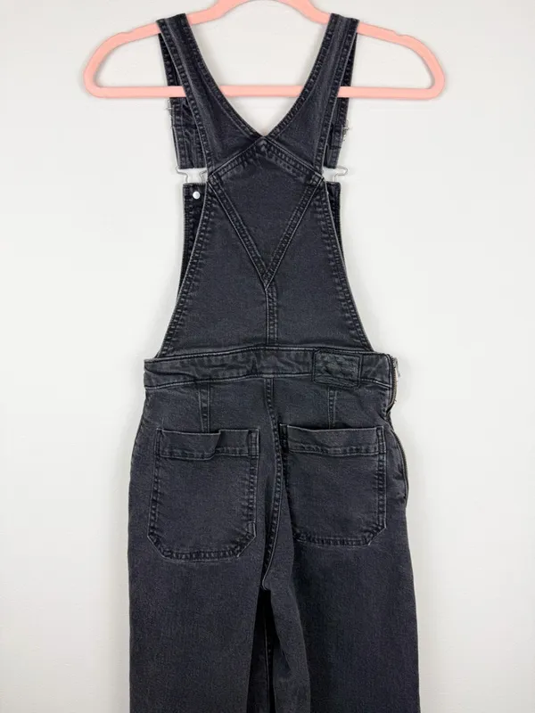 Levi’s Premium Ribcage Wide Leg Cropped Overalls Washed Black Size 25 - Image 10