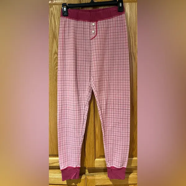 Free People‎ Intimately Chill Evening Pink Plaid Pajama Lounge Pants Size XS - Image 2