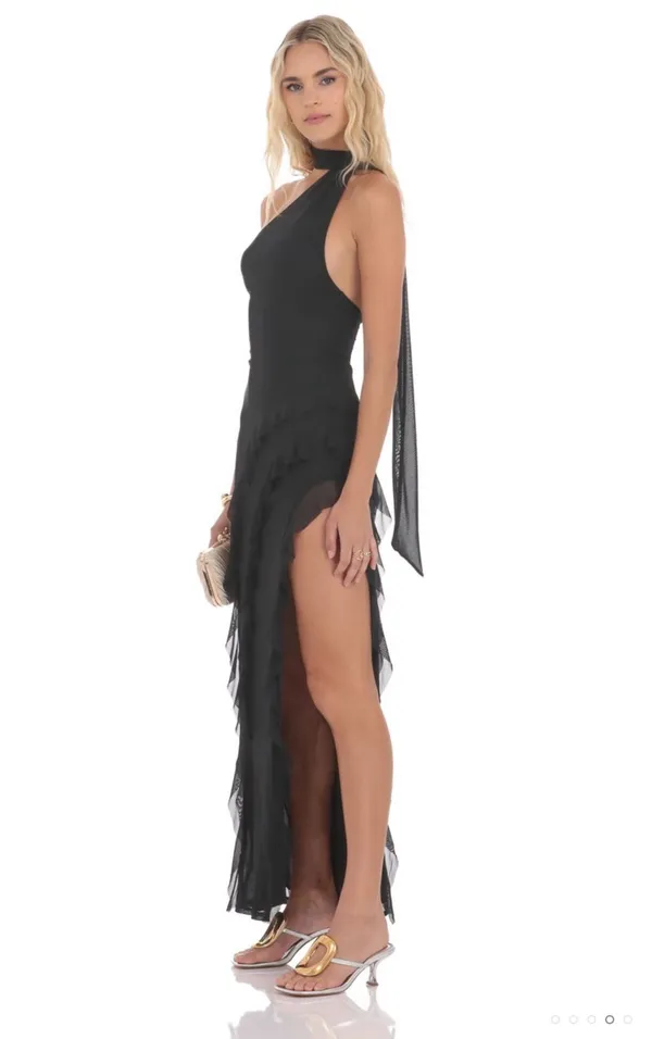 Lucy in the Sky Dress Black Maxi - Image 3