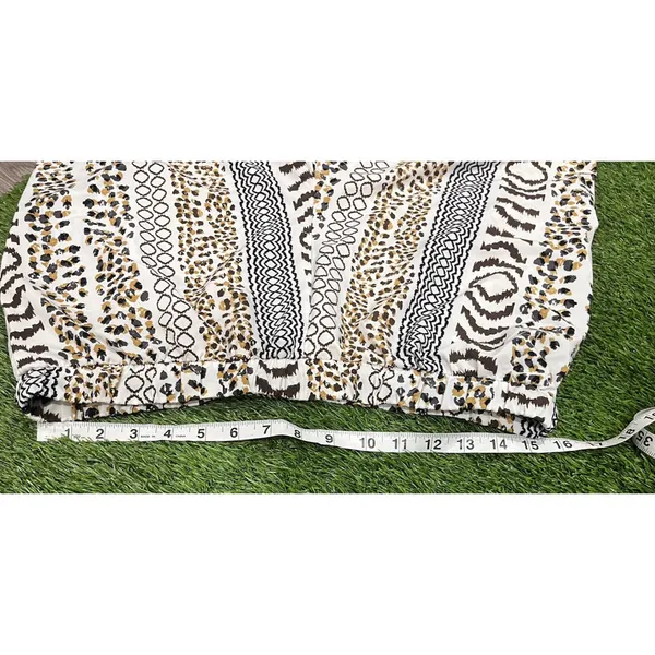JOSIE NATORI Lounge Pull On Boho Patterned DRAWSTRING PANTS SIZE L - Image 6