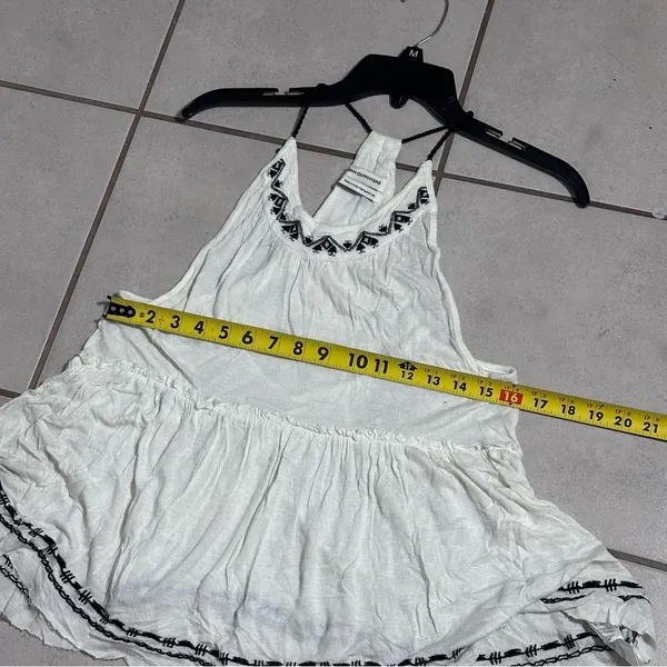 Urban Outfitters Women Ivory Embroidered Dream Catcher‎ Tiered Tank Top size S - Image 9
