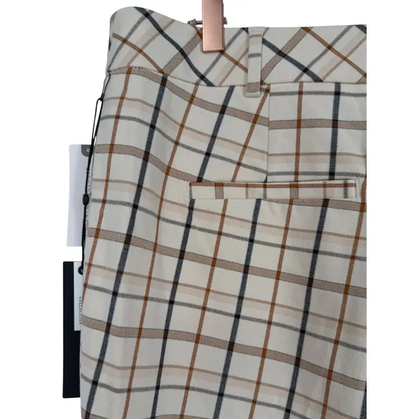 NWT Anthropologie Essential Collection Plaid Trouser Pants Ivory Check Size‎ 16T - Image 8