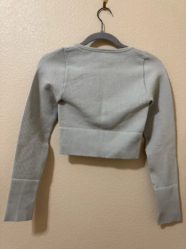 OFFLINE by Aerie Main Squeeze Cropped Waffle Henley Top XS – New, Never Worn - Image 2