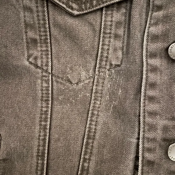 Francesca's Velvet Heart Black Denim Jacket - Image 5