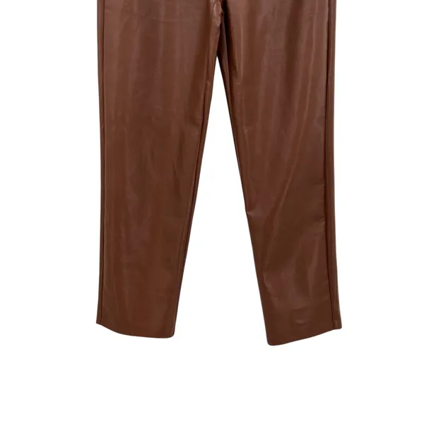 Aritzia Wilfred Melina Pants Vegan Faux Leather High Waist Brown Size‎ 4 - Image 8