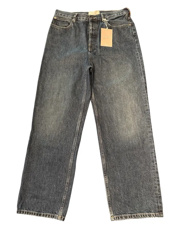 Everlane Women's Way-High Jean Medium Washed Blue button fly Size 30 NWT - Image 3