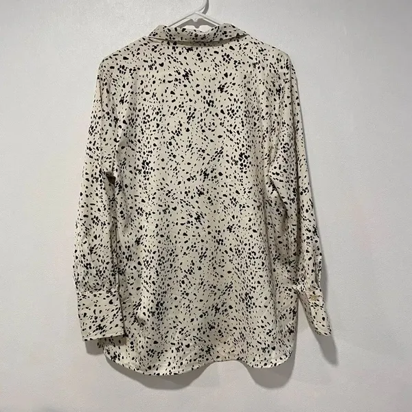 A New Day Dalmatian Dot Print Button-Up Blouse | Size Small - Image 2