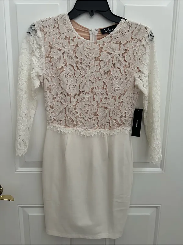 Lulus Lace Bodice Sheath Dress - White - Image 5