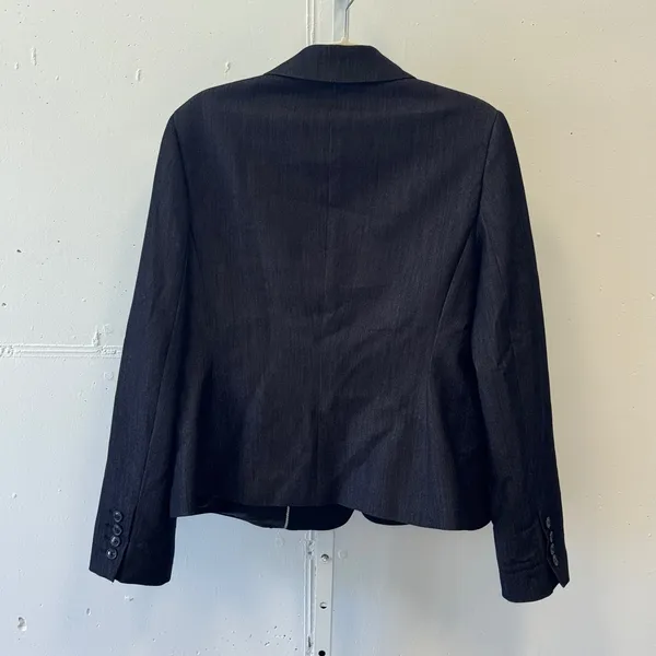 Calvin Klein Stretch Blazer Jacket Charcoal Gray 2 Button Professional Size 14 - Image 2