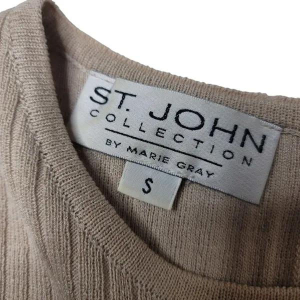 St. Johns ribbed tan tank top size small FLAWED - Image 3